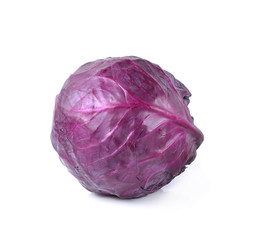 Obraz premium Red cabbage isolated over a white background.