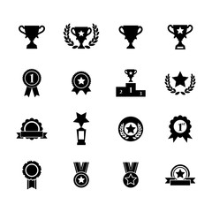Trophy and prize icons. Victory icon. Vector Illustration. EPS10