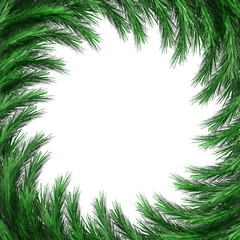 Fototapeta na wymiar Christmas green framework isolated on white background