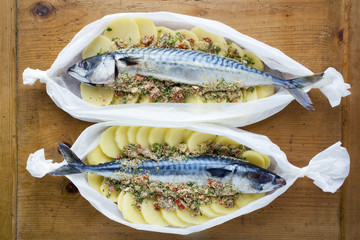 Fish in Baking Paper with Potato
