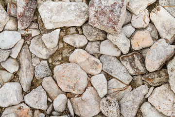 Natural stones on the ground