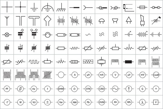 96 Electronic and Electric Symbol Vector Vol.1