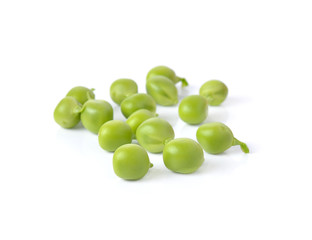 fresh peas isolated on white background