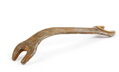 Obraz premium old wrench on white