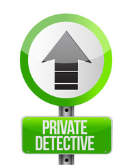 private detective road arrow sign concept