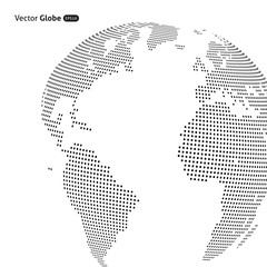 Vector abstract dotted globe, Central heating view on Atlantic o