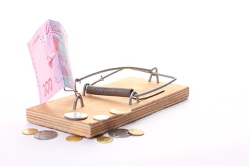 mousetrap with Ukraimian  money