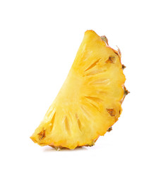 Juicy ripe sliced pineapple isolated on white background