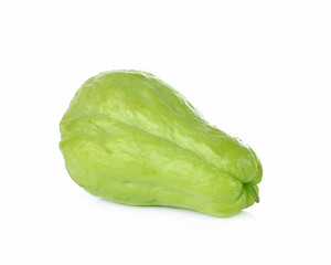 Chayote on white background