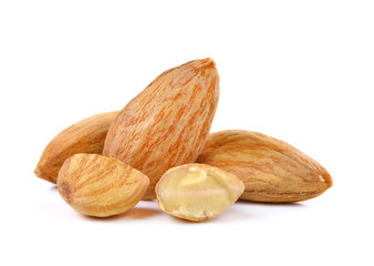 almond nuts isolated on white background