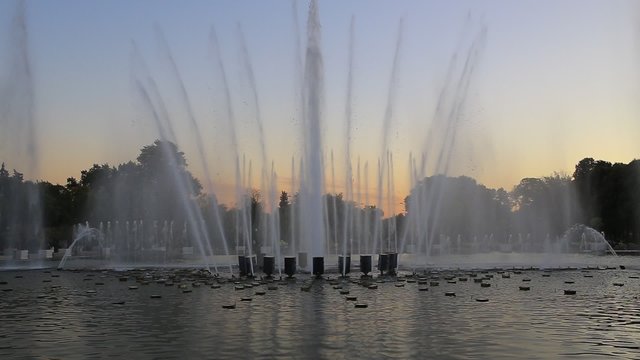 Fountain in Gorky Park. Moscow.