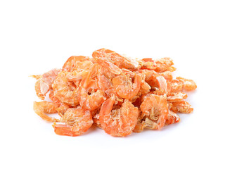 dried shrimp isolated on a white background