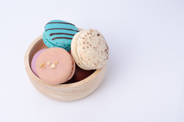 colorful macarons isolated on white