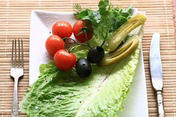Green salad cooking food