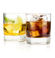 Whiskey and cola cocktails