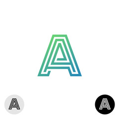 Letter A linear maze style logo
