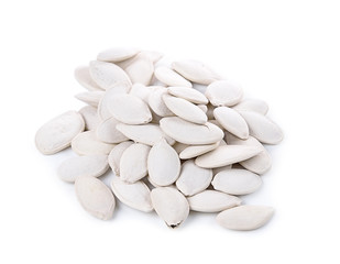 pumpkin seeds on white background