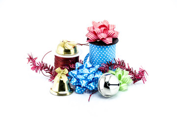 Group of Christmas objects isolated on white background