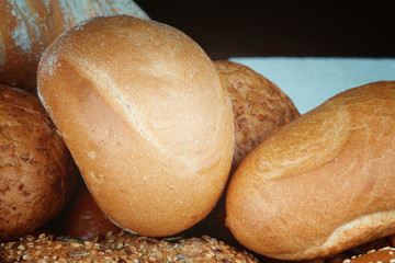 Bakery products on a kitchen table