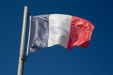 Flag of France waving in the wind