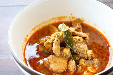 Pork curry spicy Thailand food style.