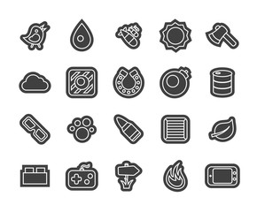 Outline icons thin flat design, modern line stroke style