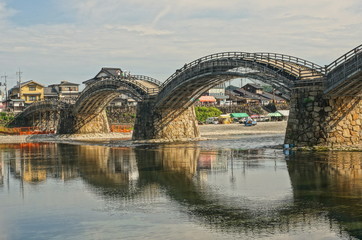 Fototapeta na wymiar Wooden Bridge in Iwakuni
