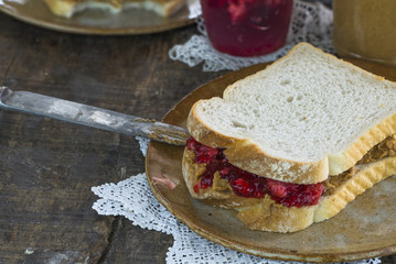Peanut butter and jelly sandwich