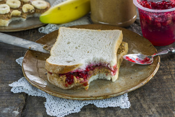 Peanut butter and jelly sandwich