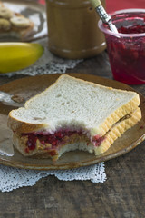 Peanut butter and jelly sandwich
