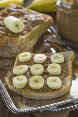 Peanut butter and banana sandwich