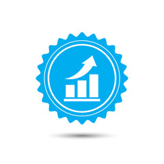 Vintage emblem medal. Vector growing graph icon. Infographic