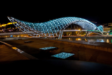 The bridge of Prace in Tbilisi, Georgia - night shot