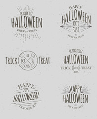 Hipster Halloween Vintage Insignias