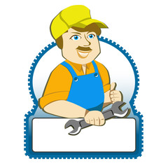 Mechanic with a wrench