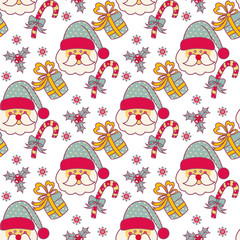 Seamless pattern with Christmas objects