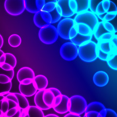Abstract background of luminous
 bubbles on colorful fond