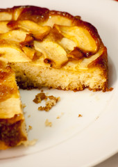 Apple pie on a white plate