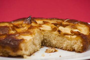 Apple pie on a white plate