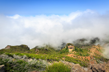 Fototapeta na wymiar Mountains in clouds landscape