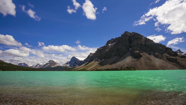 Bow Lake in the Canadian Rockies, Banff National Park, time lapse, Ultra HD, 4K