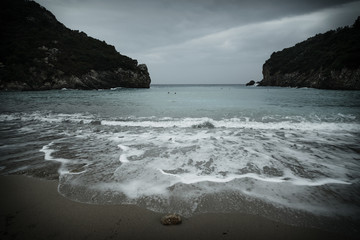 Rocky shore. Corfu. Greece