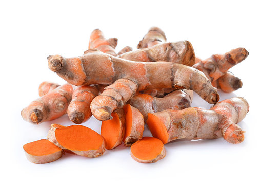 Fresh turmeric isolated on white background