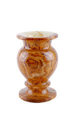 jasper stone vase isolated on a white background