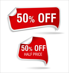 Half price sticker