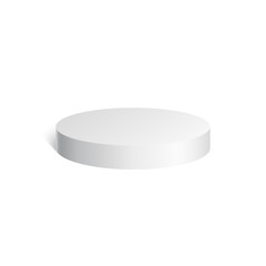 White cylinder. Hockey puck. 3D geometric shape. mock up. Vector Illustration