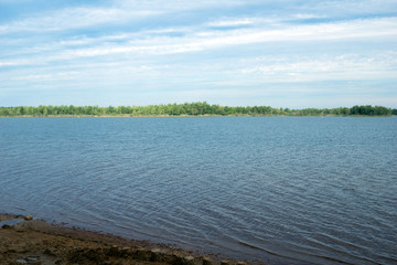 lake / beautiful lake and blue sky with clouds