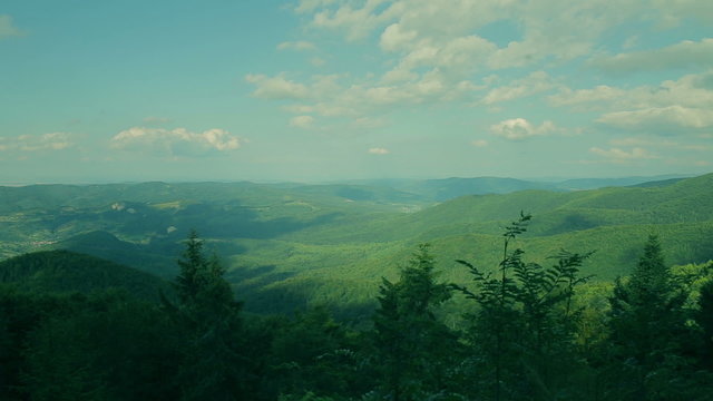 Amaizing Carpathian landscape panorama.