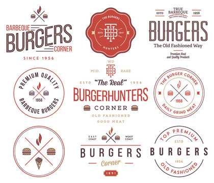 Fast food badges and icons colored 2
