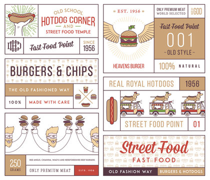 Fast food badges and icons colored 4